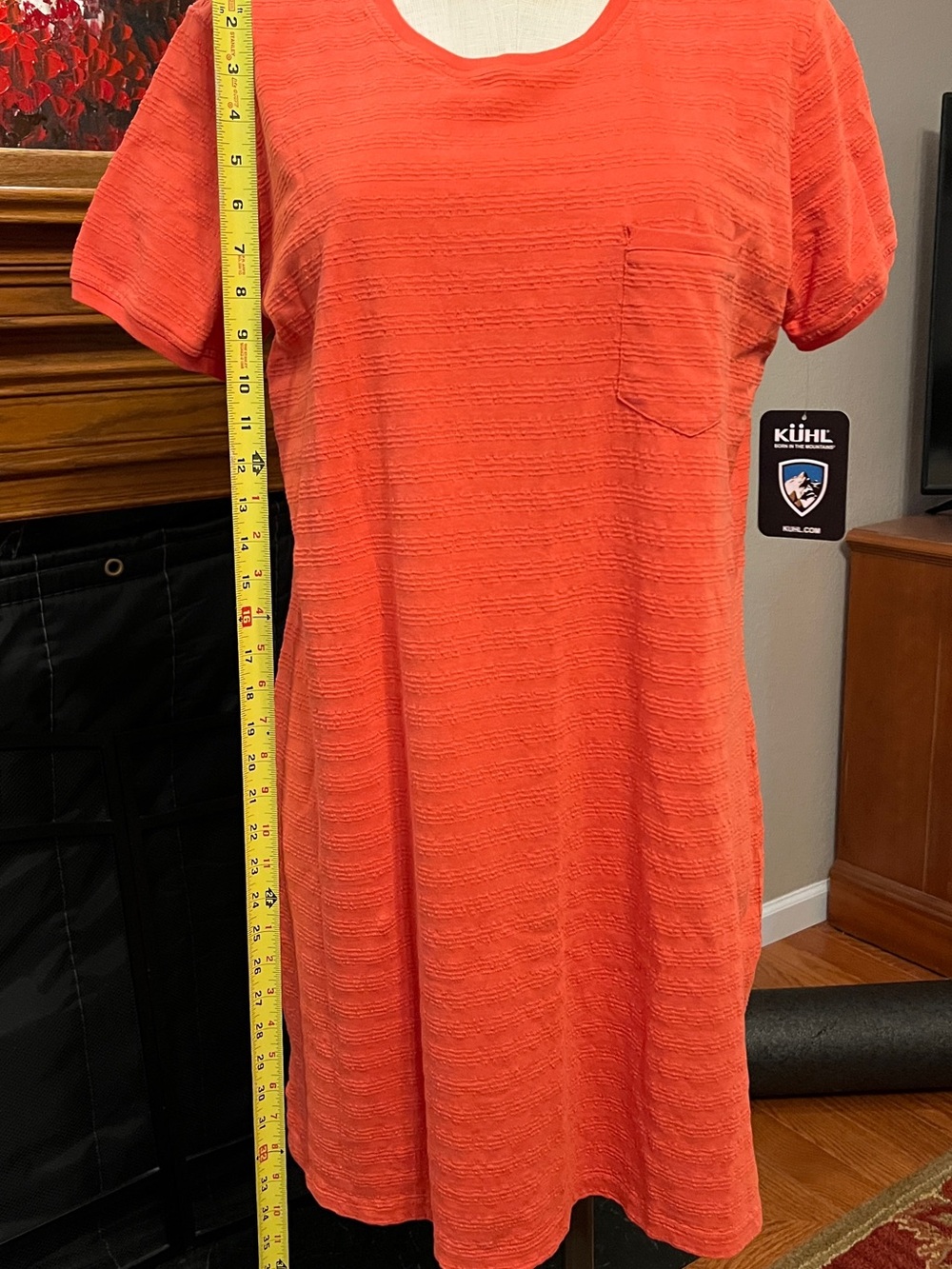 Kühl Coral Textured Short Sleeve Mini Dress